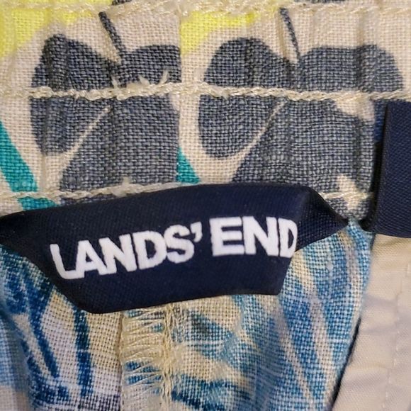 Land's End linen tropical print mid rise capris, 18W - Picture 2 of 11